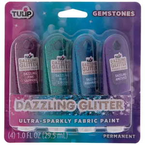 Tulip Dimensional Fabric Paint Set - Jewels, Dazzling Glitter, Set