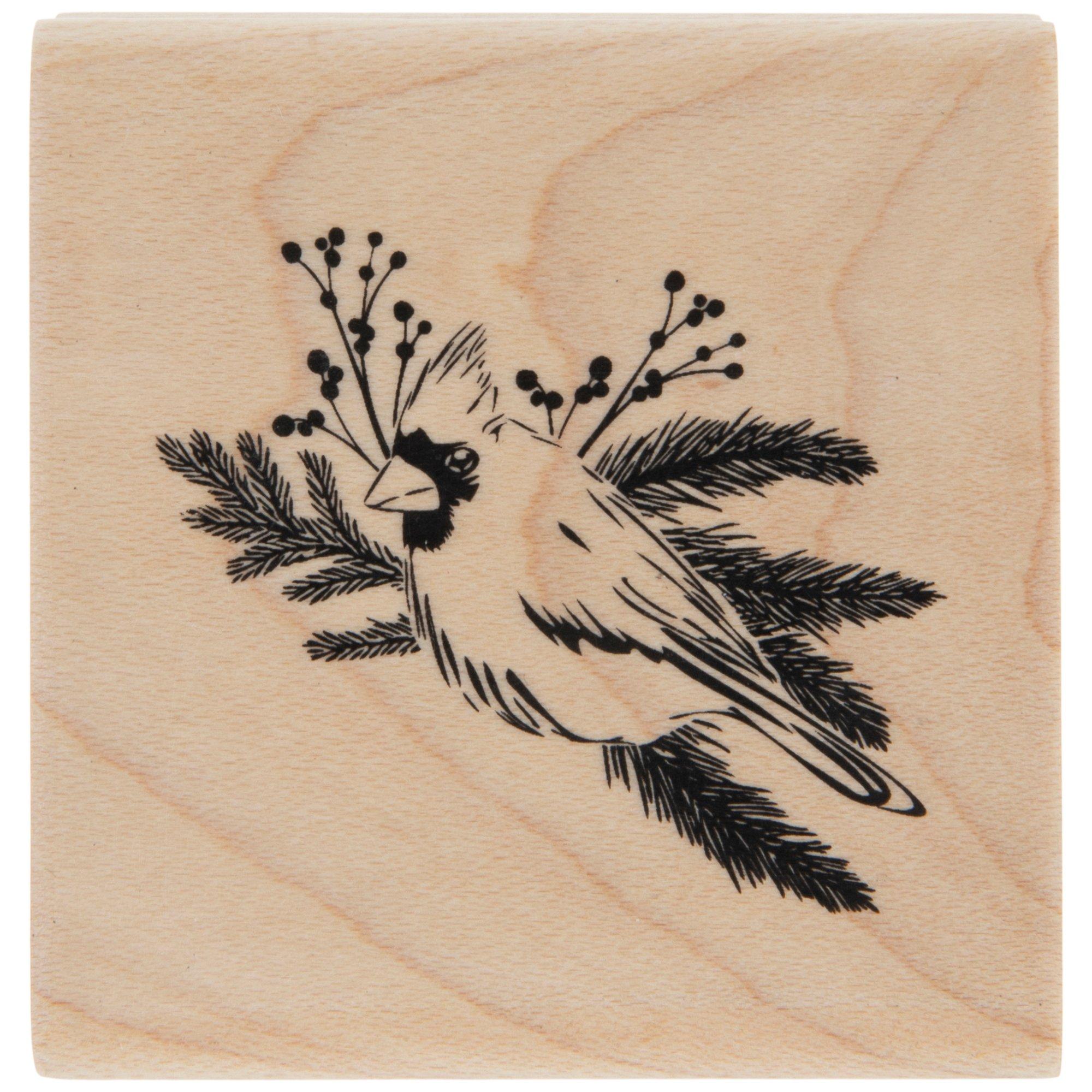Cardinal On Pine Branch Rubber Stamp Hobby Lobby 2244382
