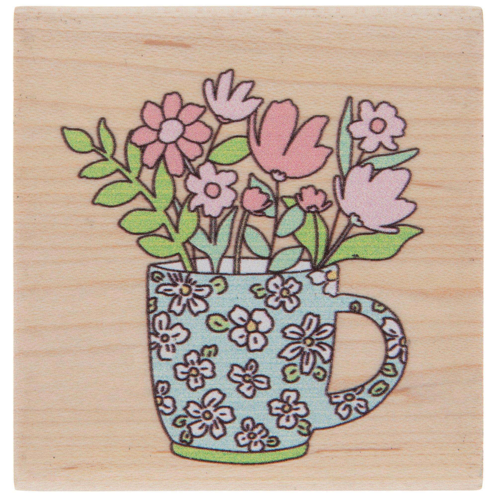 Teacup Bouquet Rubber Stamp Hobby Lobby 2244432