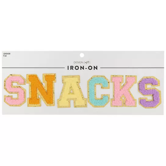 Snacks Chenille Iron-On Patches, Hobby Lobby