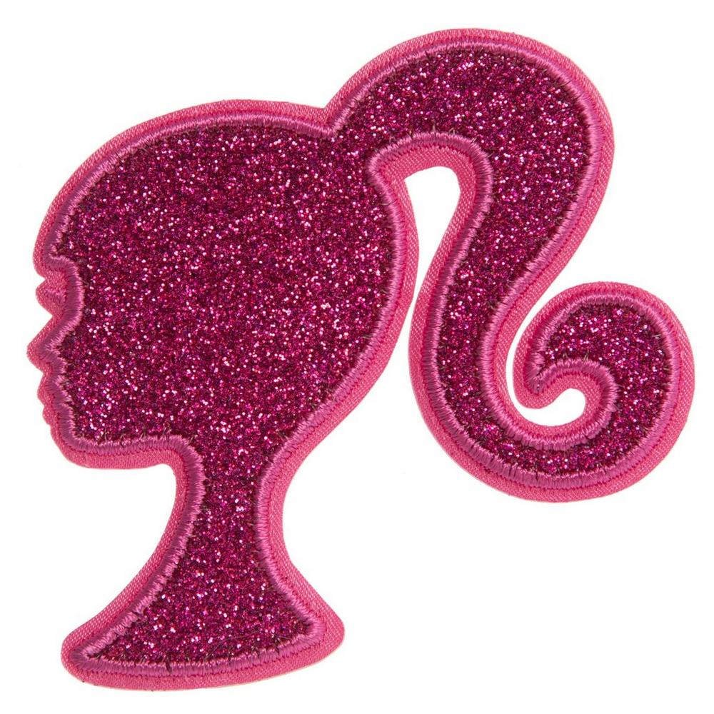 Pink Glitter Barbie Silhouette Iron-On Patch | Hobby Lobby