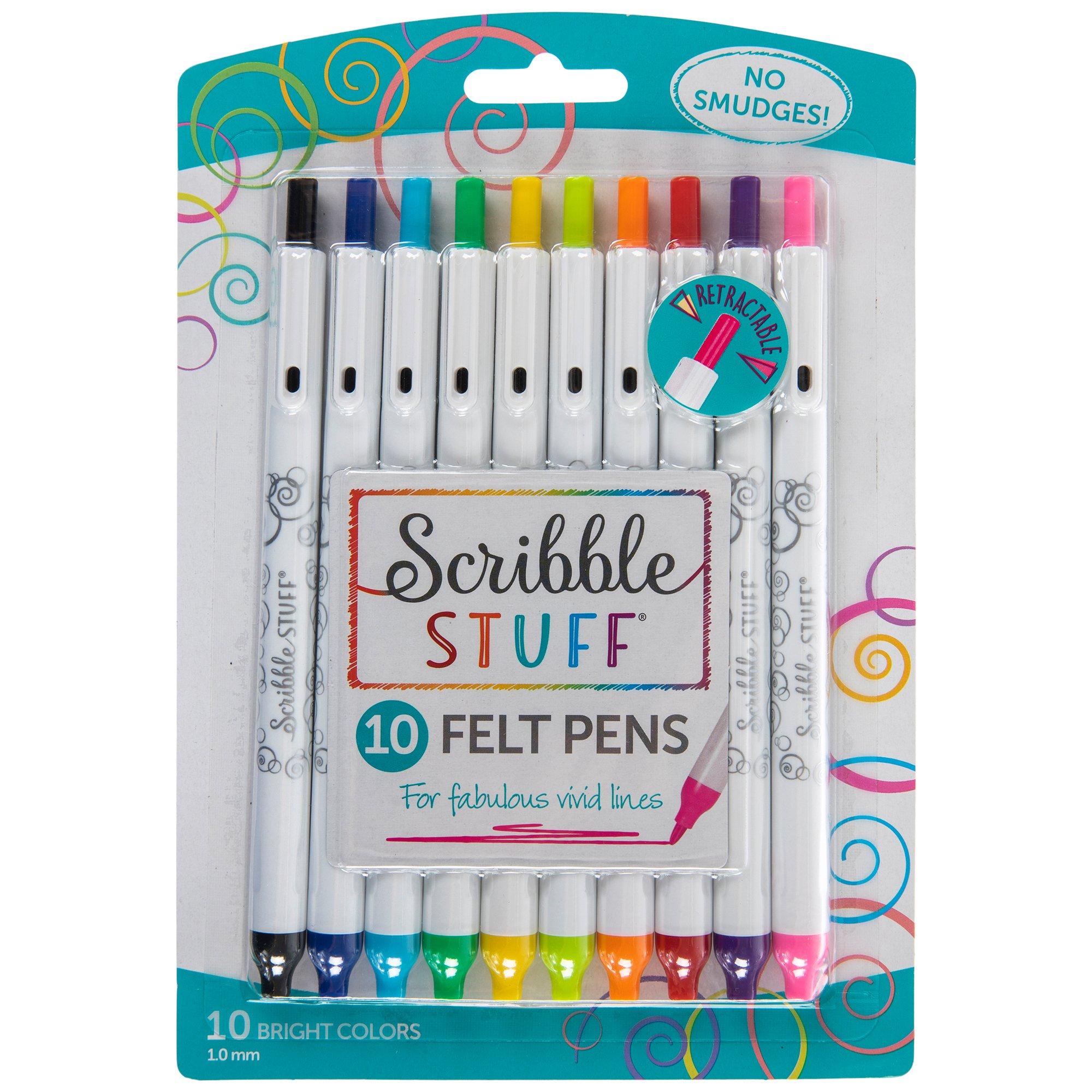 Retractable Felt Pens - 10 Piece Set