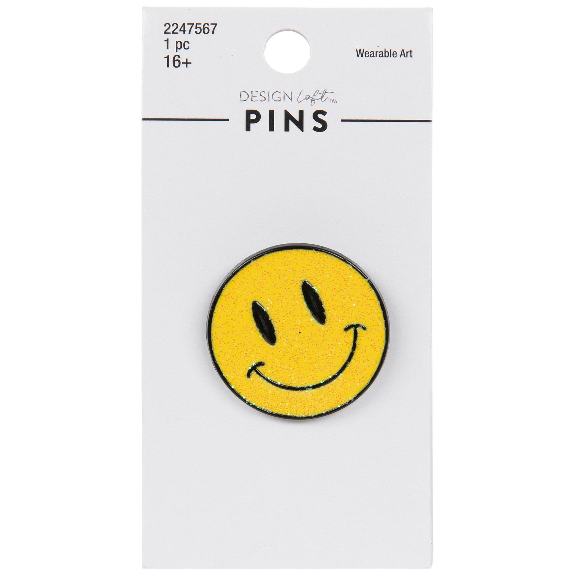 Glitter Smiley Face Enamel Pin Hobby Lobby 2247567