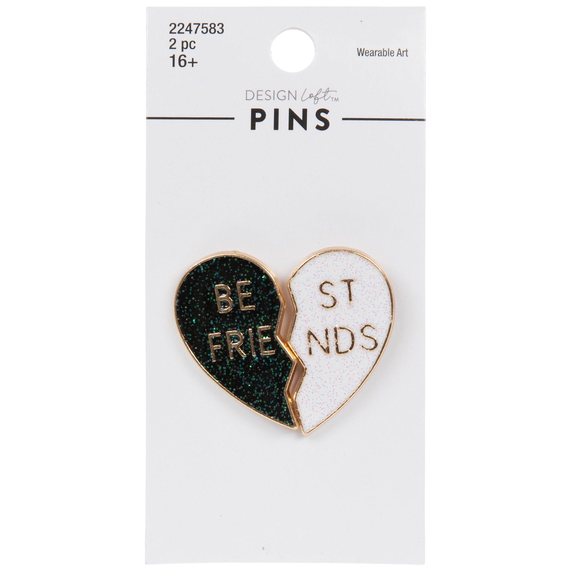 Best Friends Glitter Heart Enamel Pins Hobby Lobby 2247583