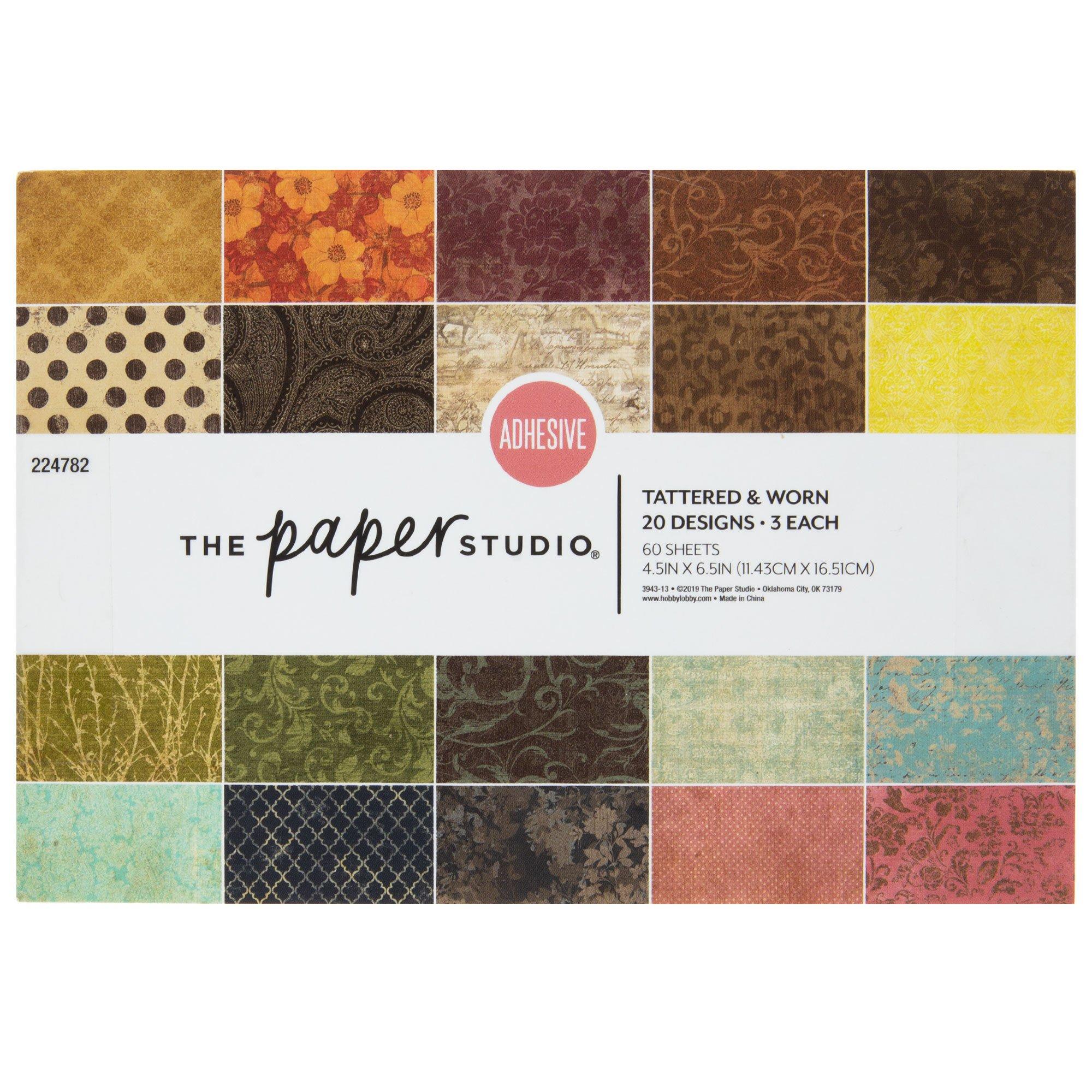 Tattered & Worn Adhesive Paper Pack 4 1/2" x 6 1/2" Hobby Lobby
