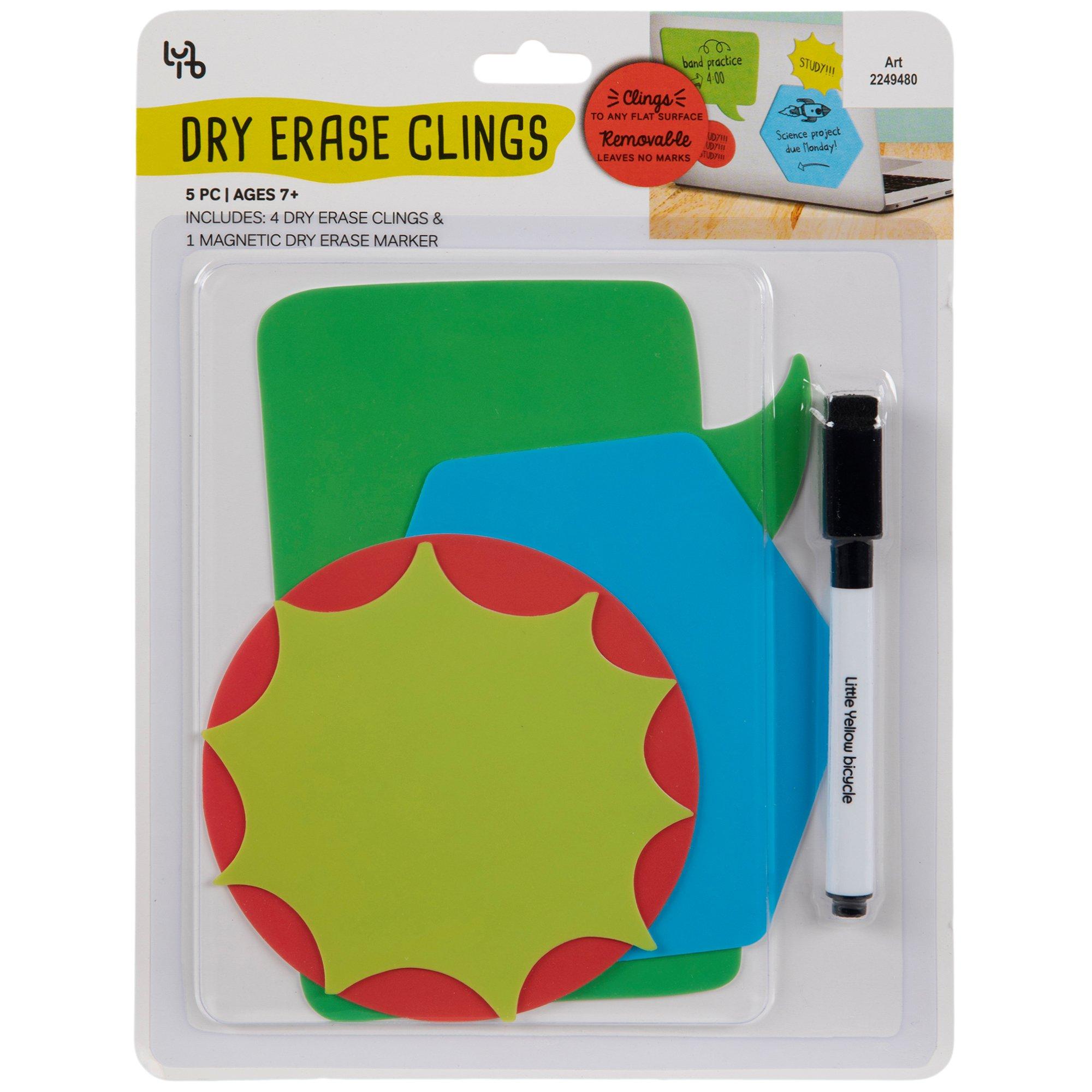 Bright Dry Erase Cling Set