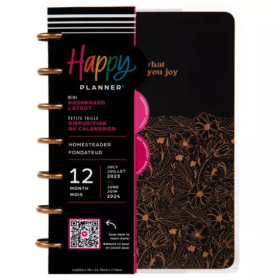 2023 - 2024 Bring Joy Floral Homesteader Mini Happy Planner - 12 Months ...