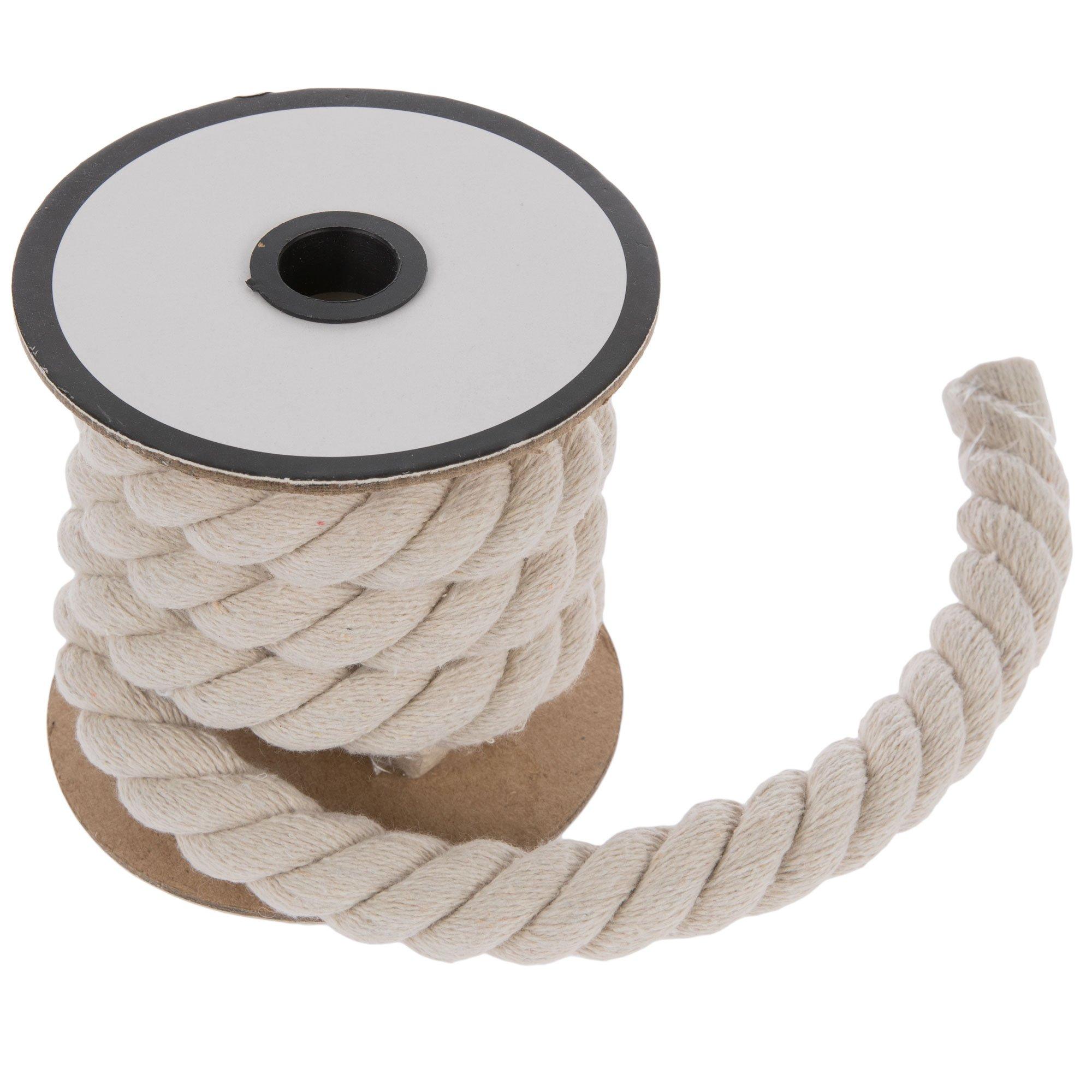 Beige Cotton Rope 12mm. Nautical Rope. Twisted Thick Rope. 