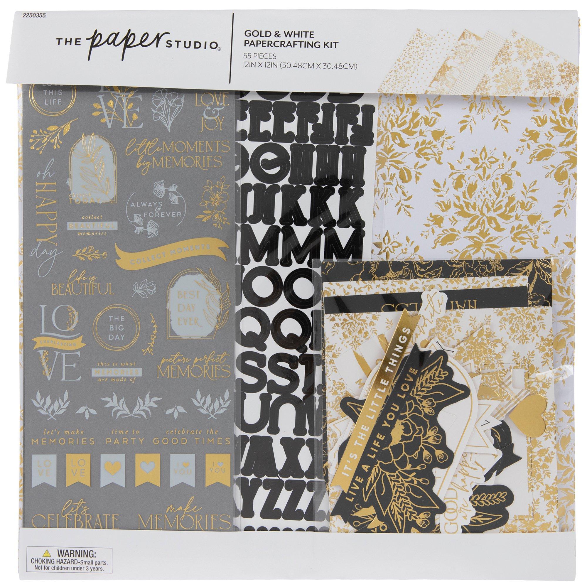 Gold & White Scrapbook Kit Hobby Lobby 2250355