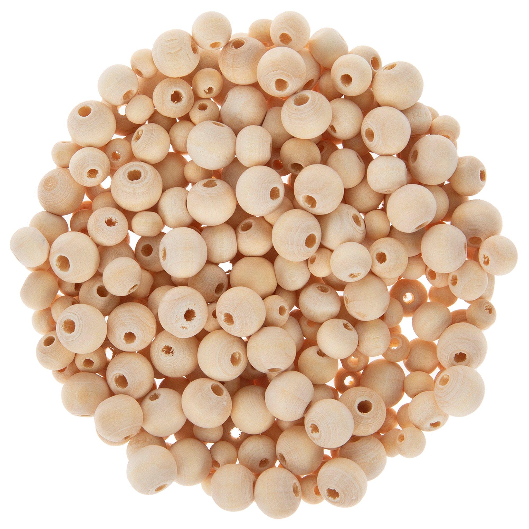 Round Wood Bead Mix, Hobby Lobby, 1895226