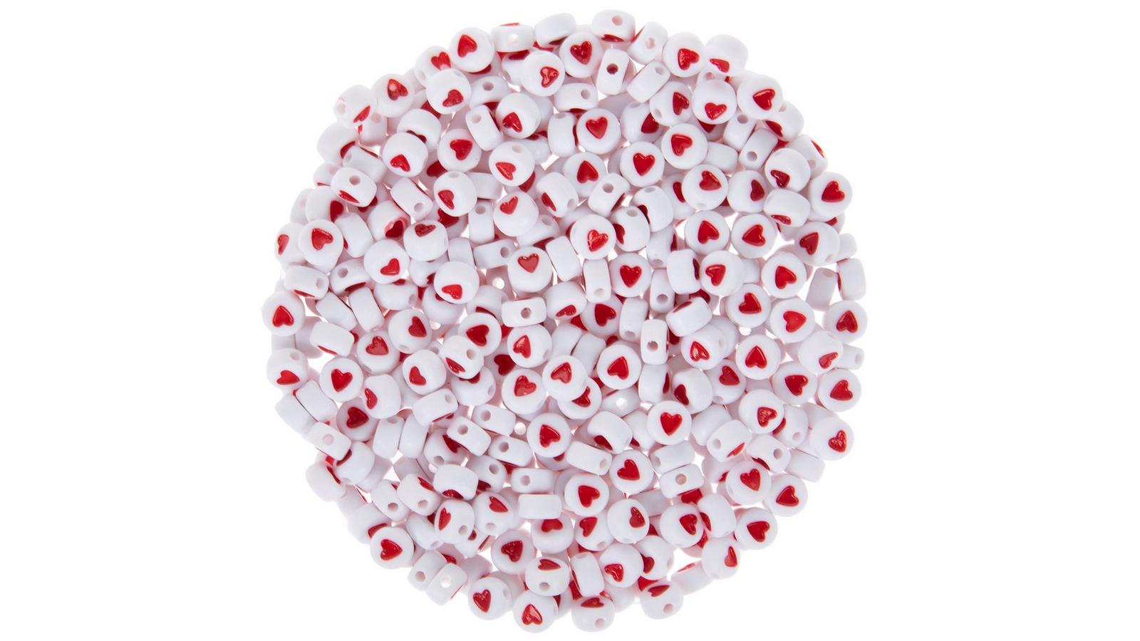 White Round Heart Beads | Hobby Lobby | 2252344