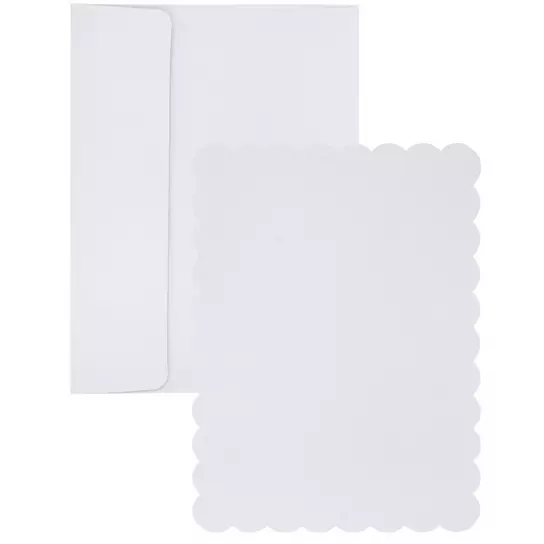 Scalloped Flat Cards & Envelopes - A7, Hobby Lobby