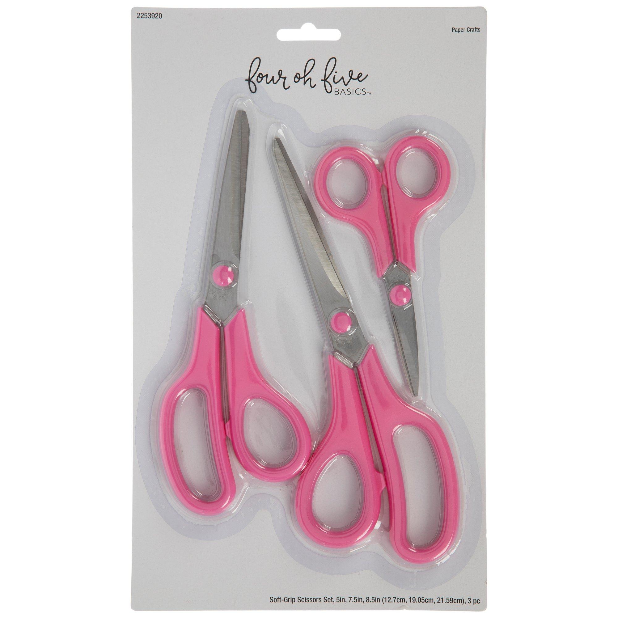 Pink Soft-Grip Scissors - 3 Piece Set | Hobby Lobby | 2253920