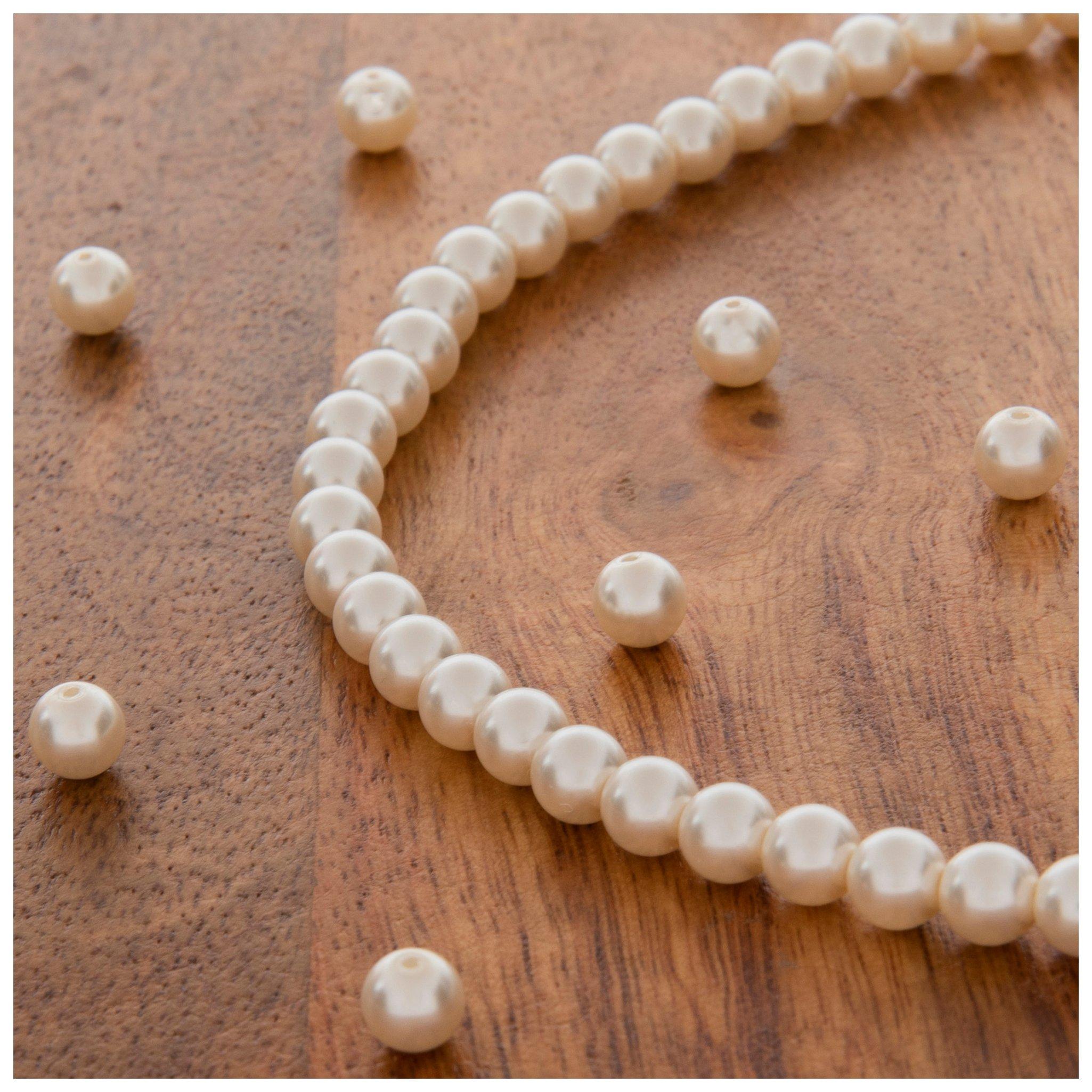 White Glass Pearl Beads, Hobby Lobby