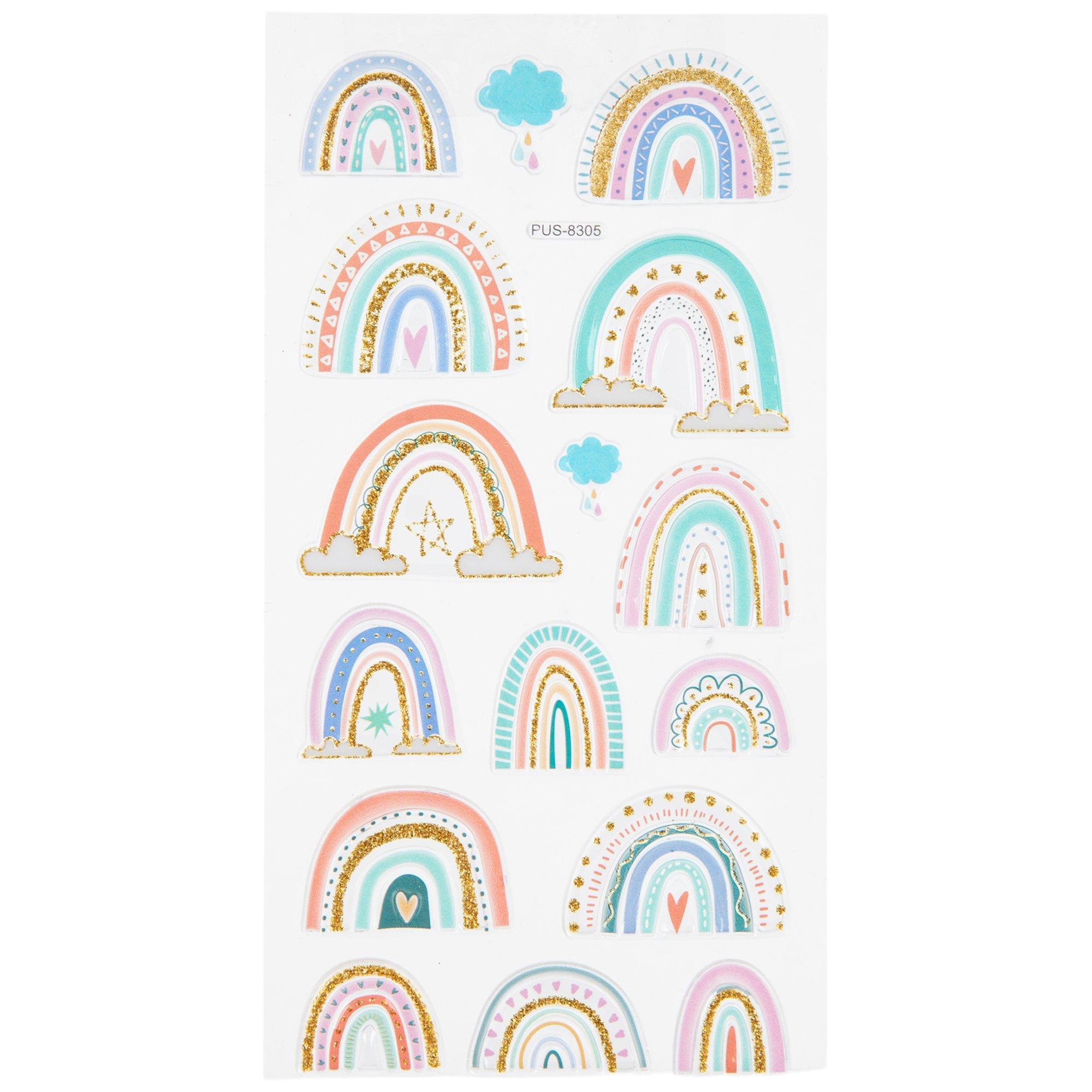 Glitter Rainbows 3D Stickers | Hobby Lobby | 2255032