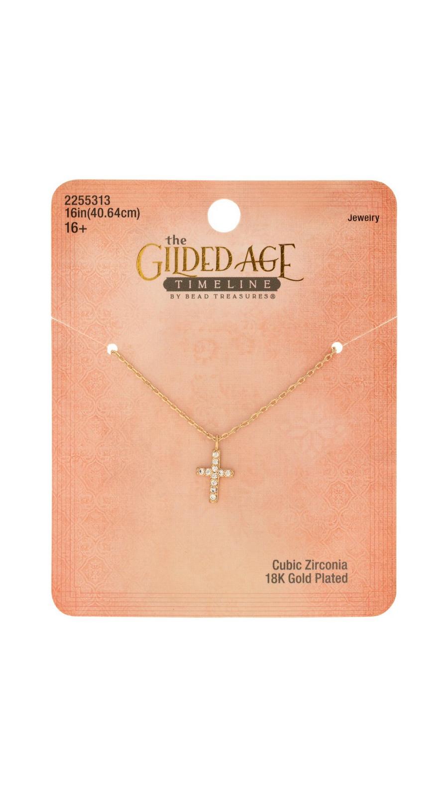 18K Gold Plated Cubic Zirconia Cross Necklace | Hobby Lobby | 2255313