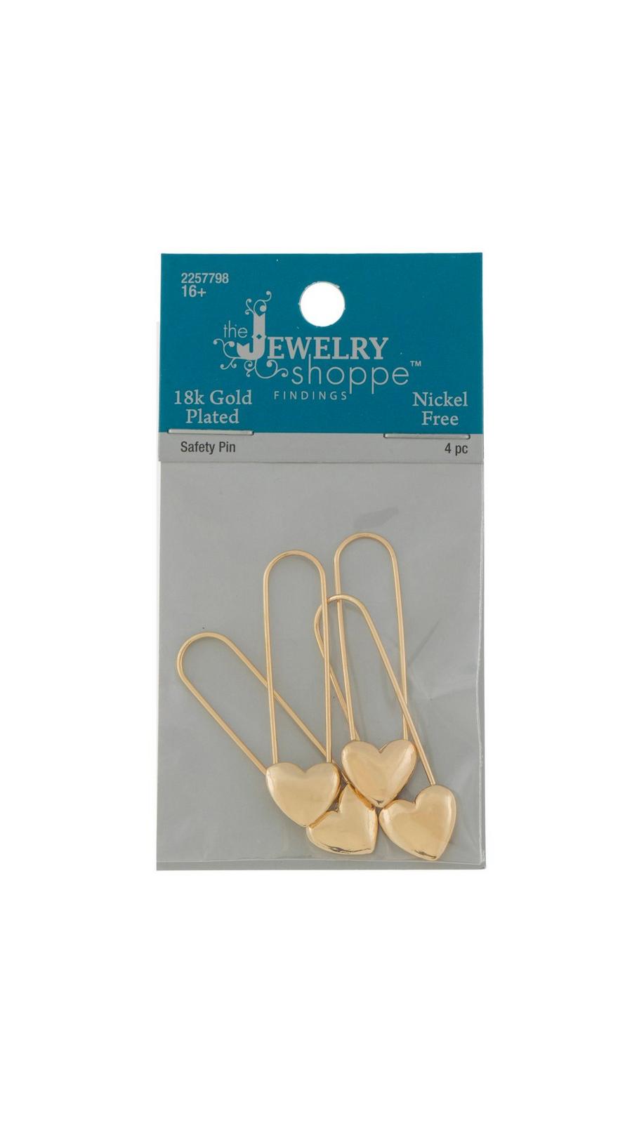 18K Gold Plated Heart Safety Pins | Hobby Lobby | 2257798