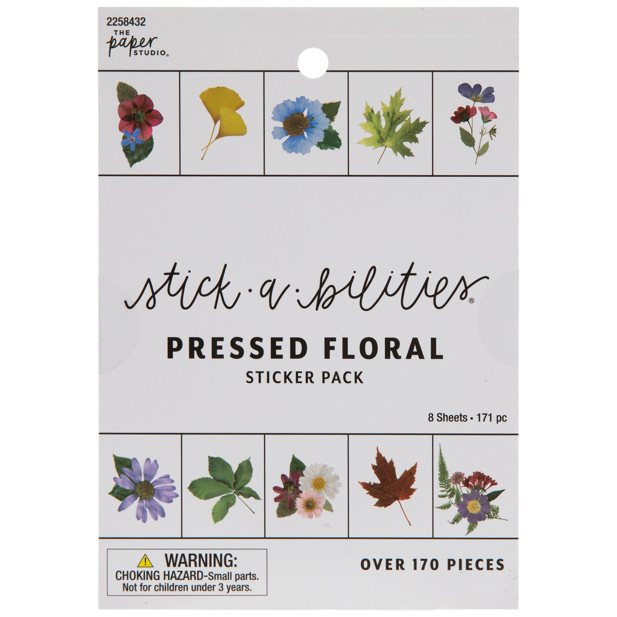 The Paper Studio Stick-A-Bilities Color Me Glitter flowers Stickers 23 Pcs.