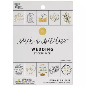Wedding Sticker for Scrapbooking, 4 Sheets/230 Pcs, Pastel Colors Waterproof, Romantic Wedding Planning Stickers for Scrapbook and Wedding Card