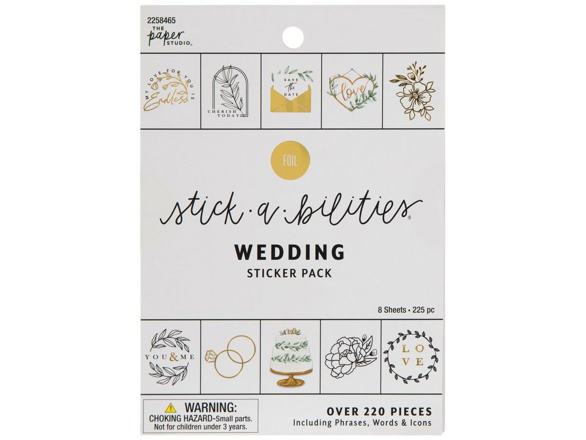 Wedding day cute stickers set in flat cartoon Vector Image