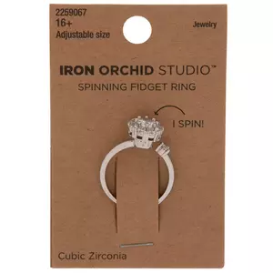 Cubic Zirconia Spinning Fidget Ring