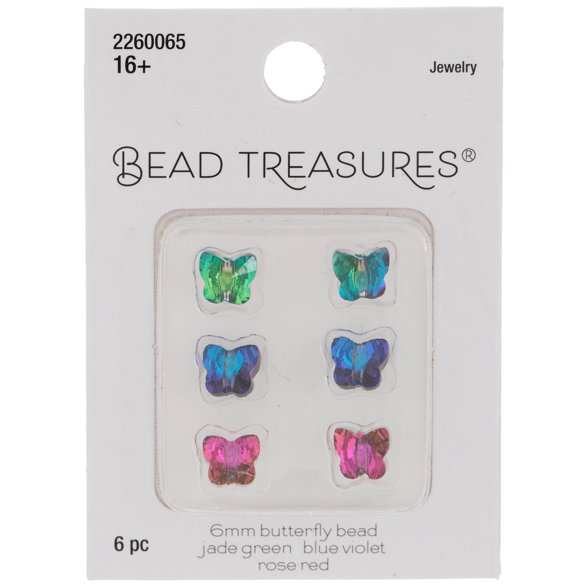 Green, Blue & Pink Butterfly Beads 6mm Hobby Lobby 2260065
