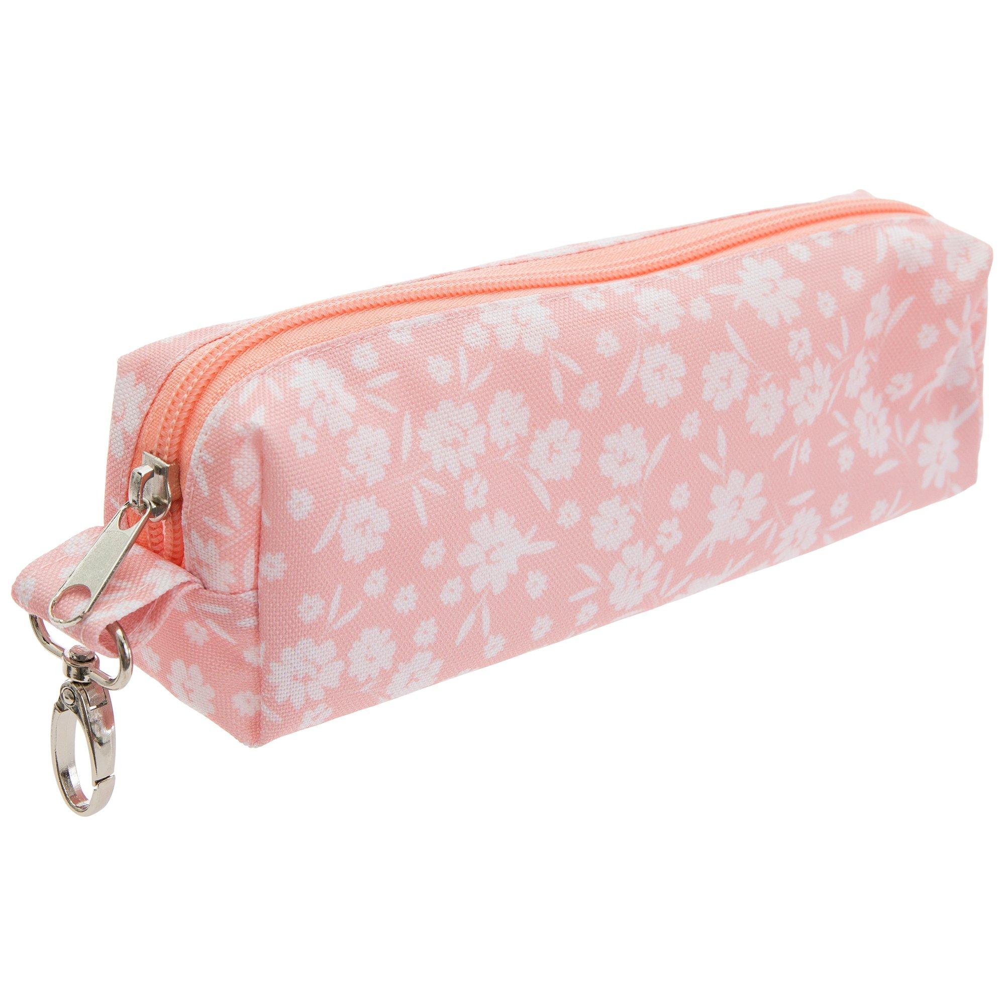 Floral pink pencil case