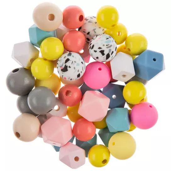 Decoendiy 15Pcs Silicone Rainbow Beads-Colorful Striped Flat Beads-Half  Round Shaped Cartoon Beads-Loose Large Hole Silicone Spacer Beads for DIY