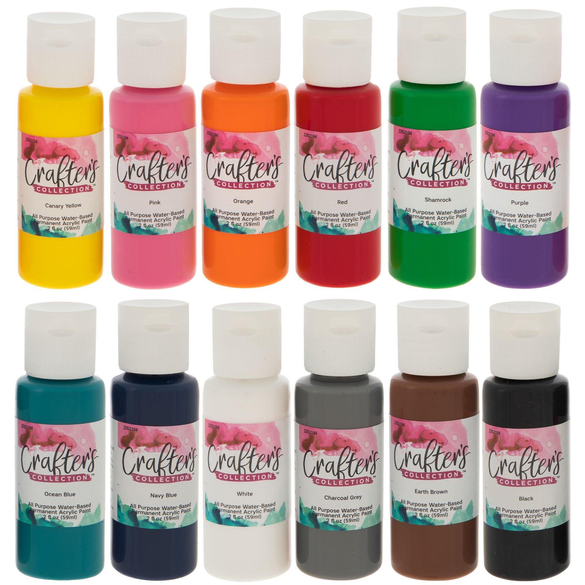 Crafter's Collection Acrylic Paint 12 Piece Set Hobby Lobby 2262194