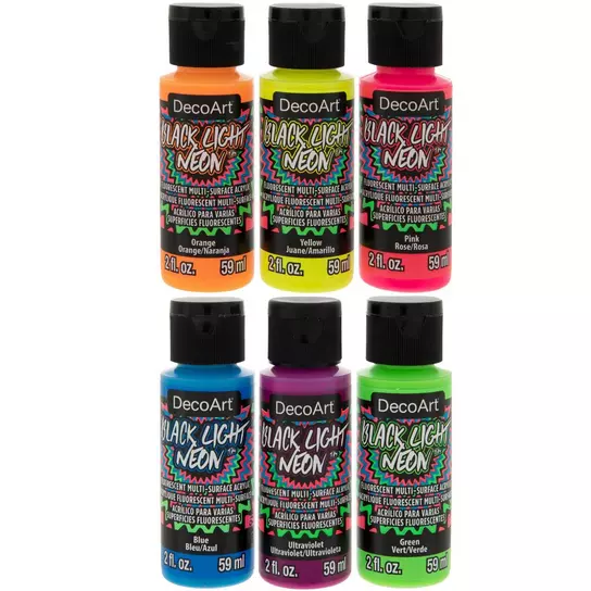 Black Light Neon DecoArt Paint Value Pack, Hobby Lobby