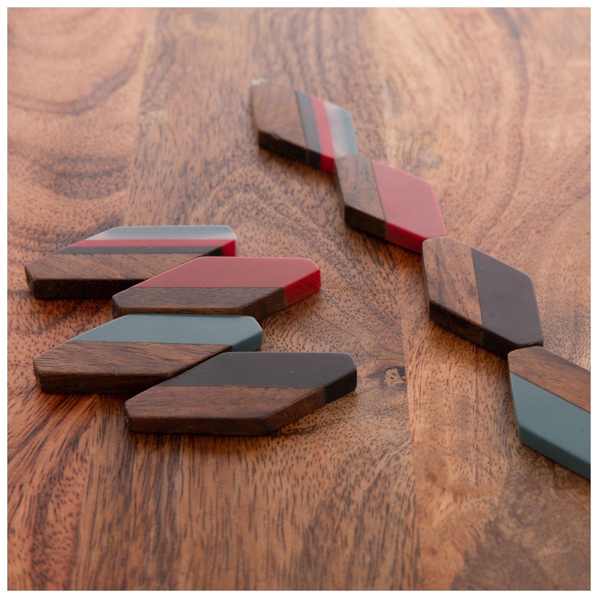 Wood & Resin Diamond Bead Strand Hobby Lobby 2263036