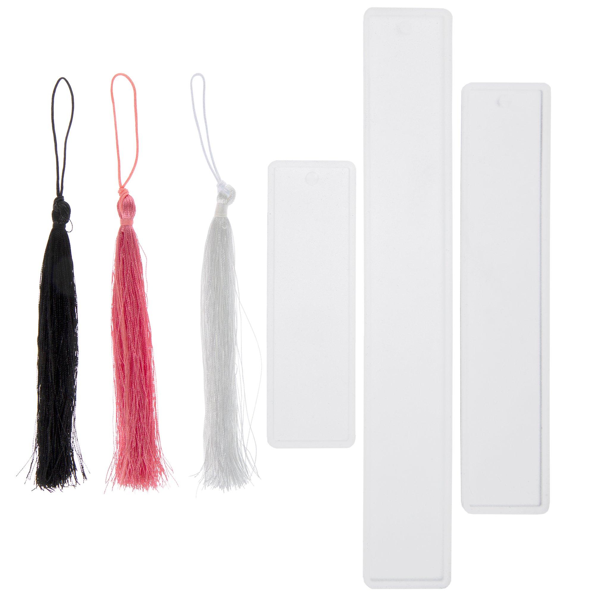 1set Bookmark Making Silicone Mold Kit With Polyester Tassel Decoration,  Essential Heat Resistant Easy-Clean Mold For Beginners Diy Crafting