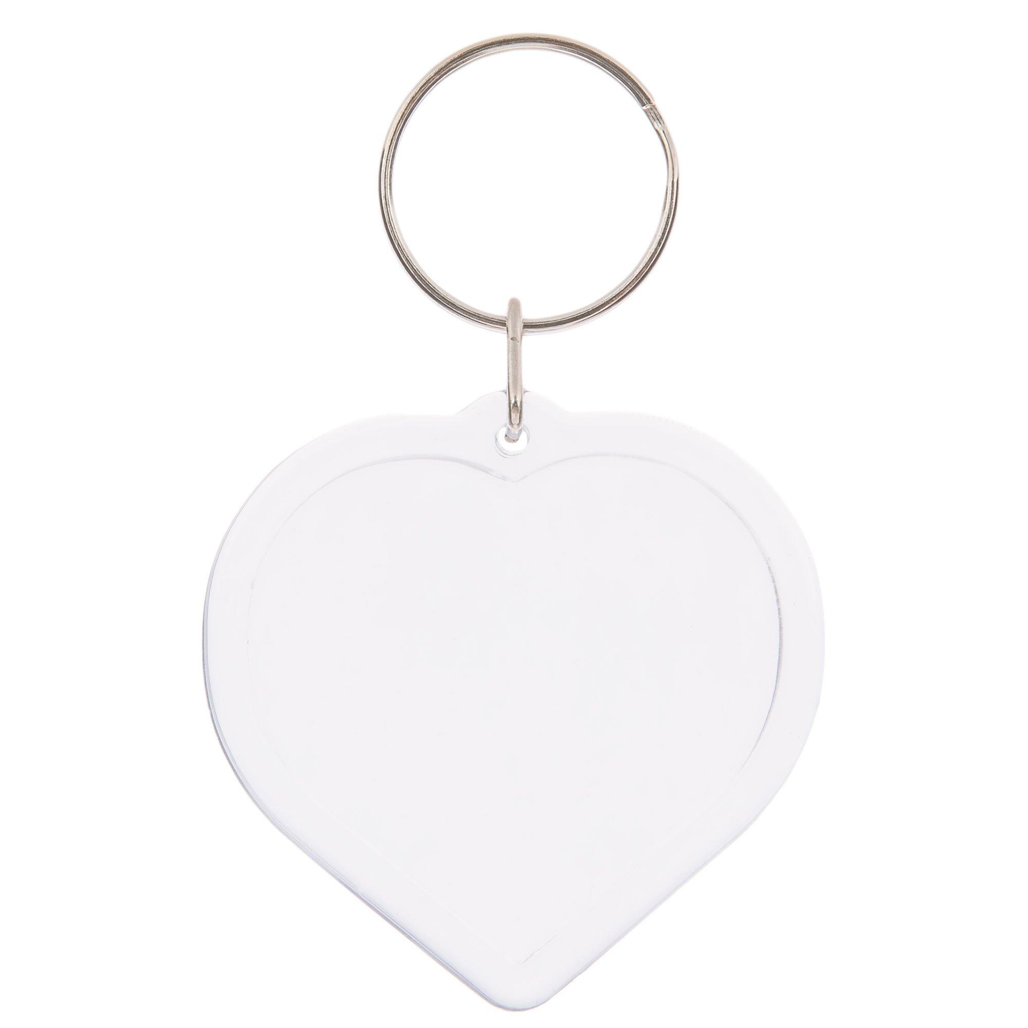 Sublimation Keychain Blanks, DIY XMAS Gift Metal Keychain with Key Rings  Heart