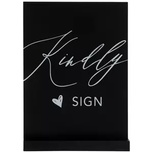 Black Guest Book Wood Sign