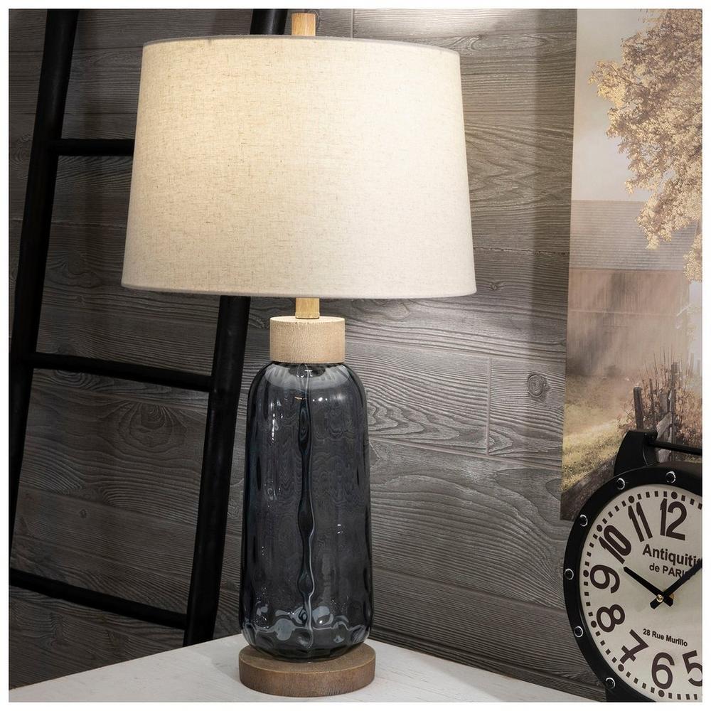Blue Modern Dimpled Glass Table Lamp