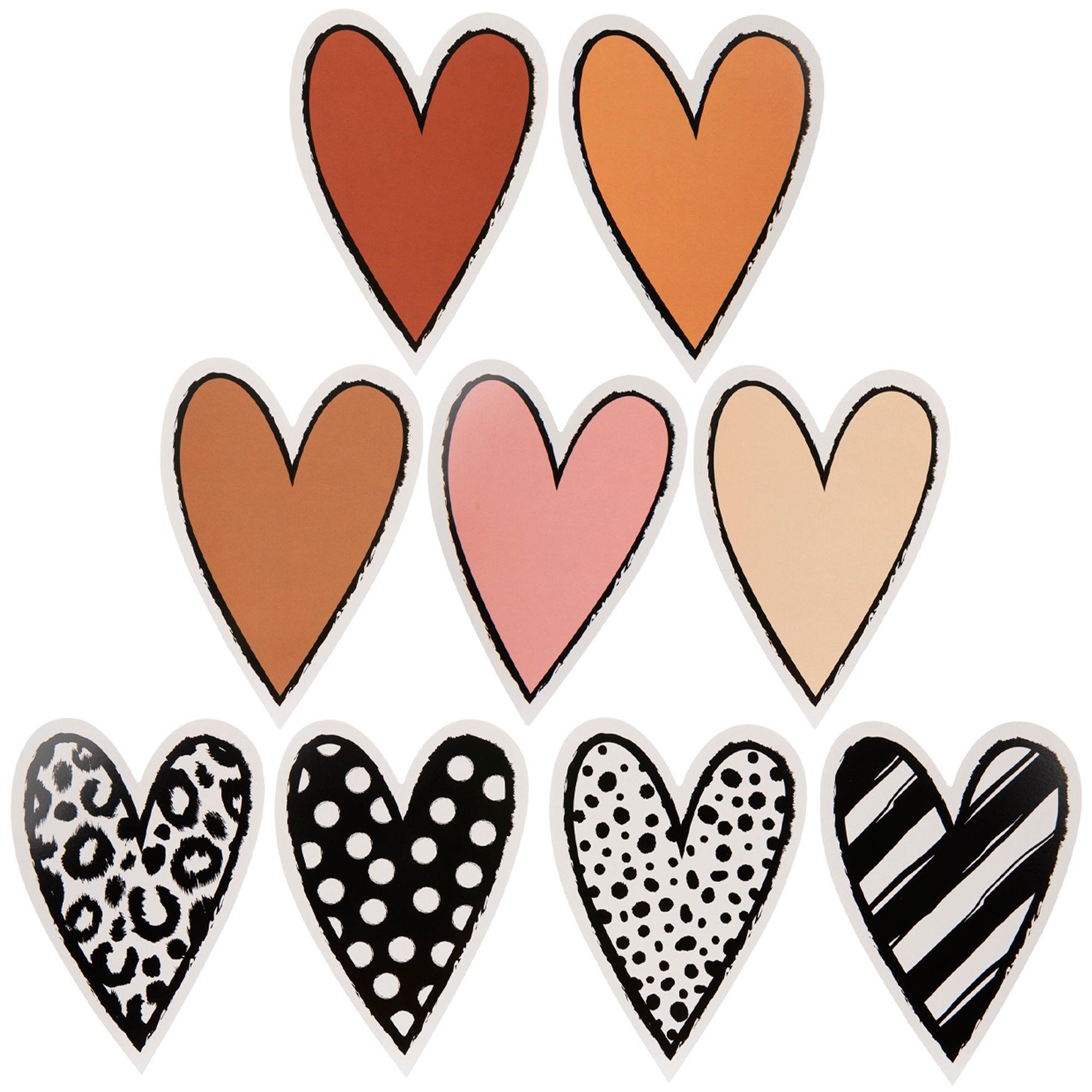 Heart Cutouts, 108 Pack Paper Hearts, Colorful Heart Cutout