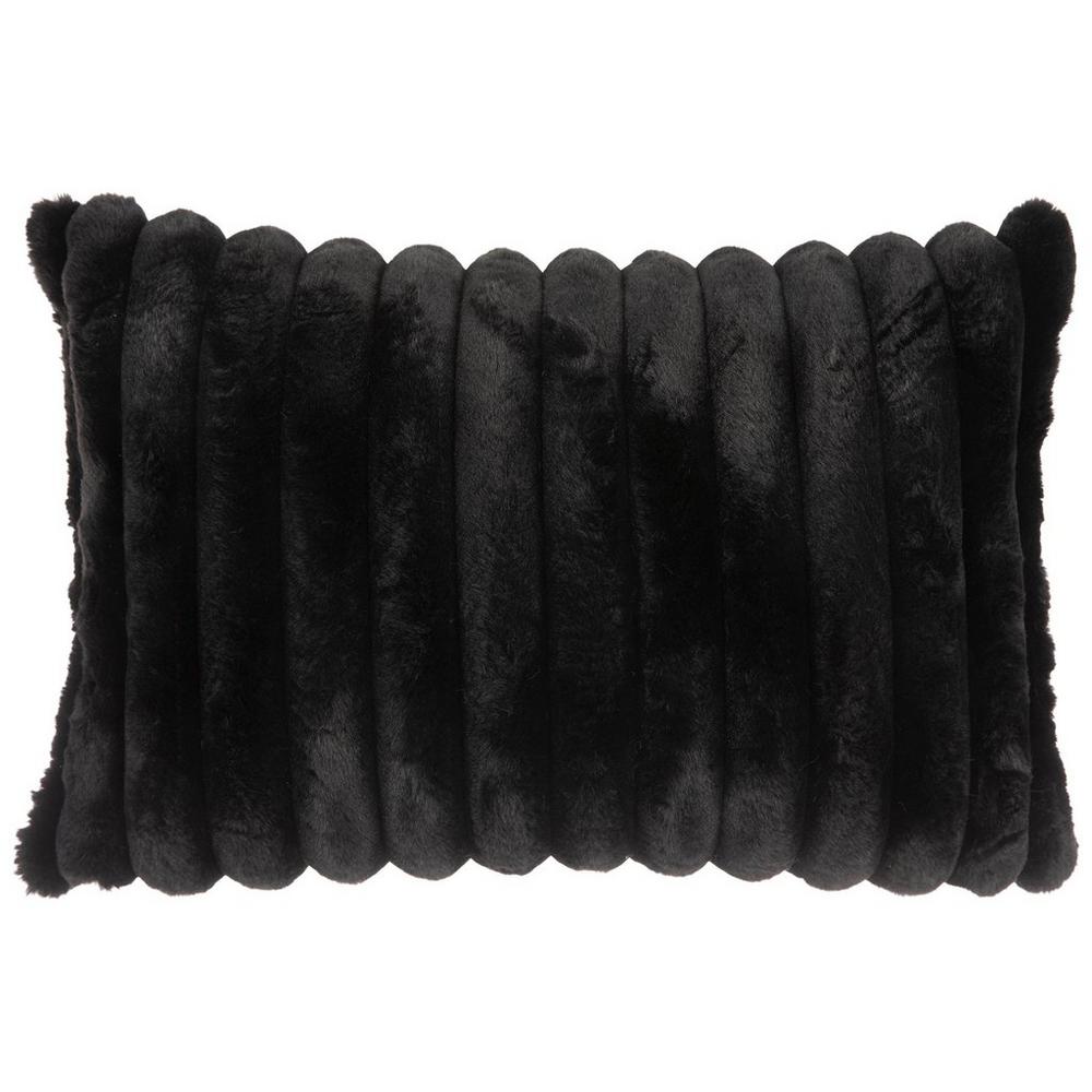 Ribbed Faux Fur Pillow