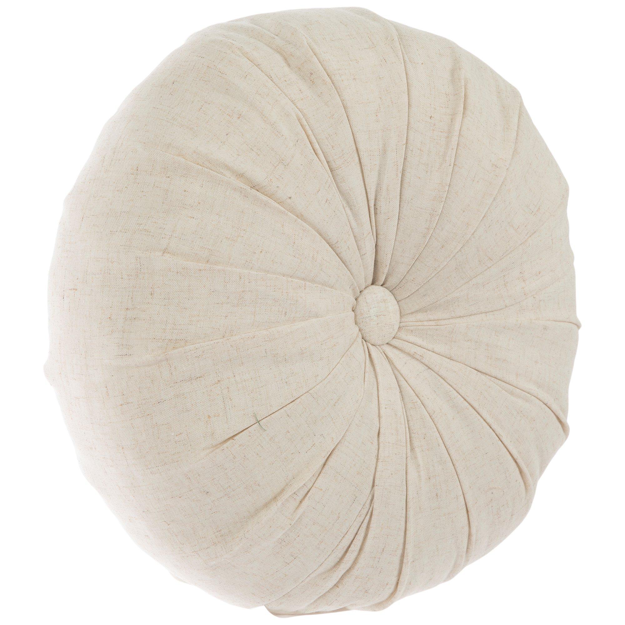 Cream Round Pleated Pillow Hobby Lobby 2268993