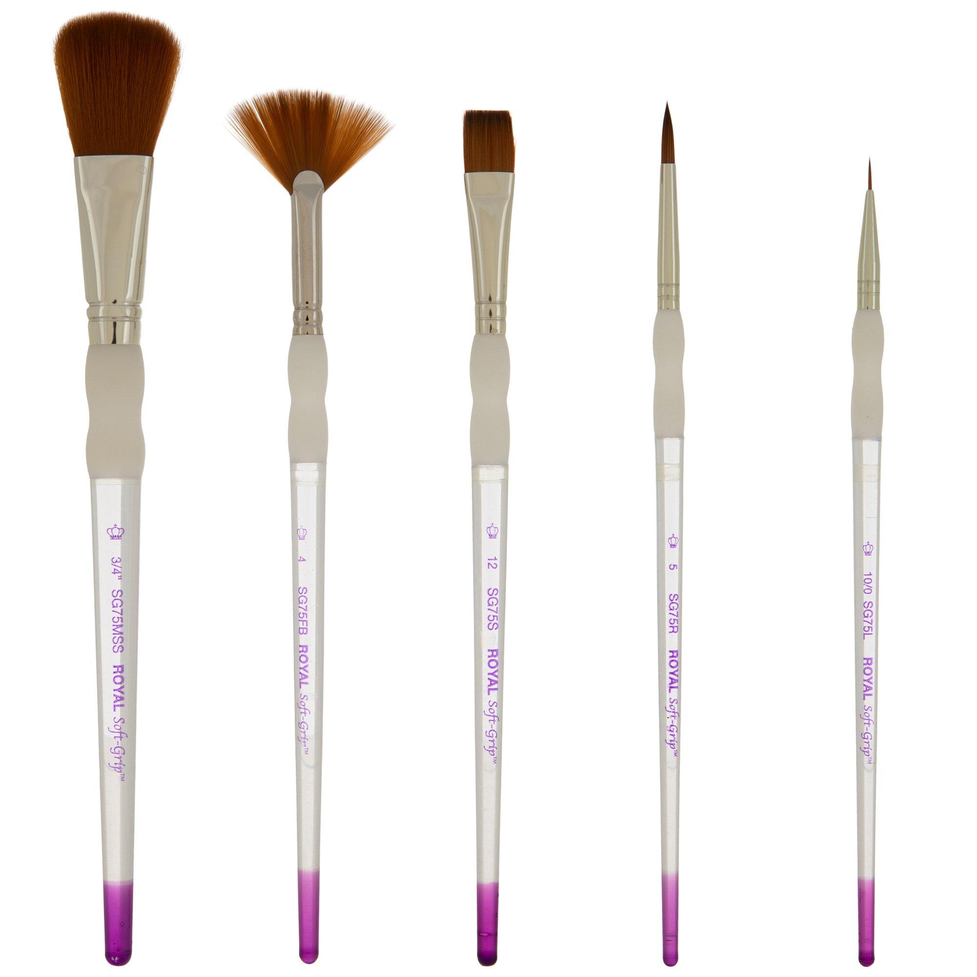 Synthetic Sable Soft Grip Brushes 5 Piece Set Hobby Lobby 2269124