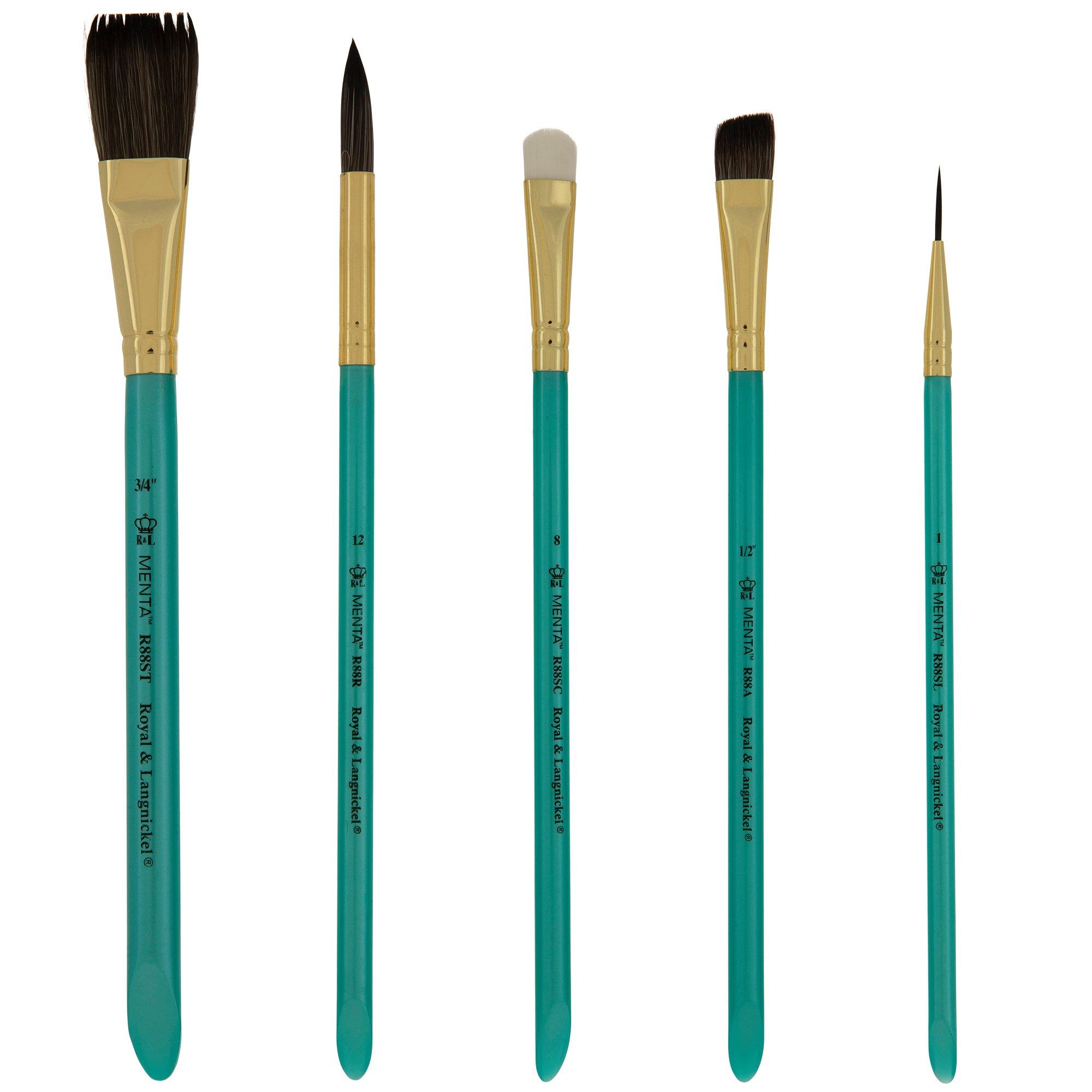 Menta Synthetic Squirrel Brushes - 5 Piece Set 