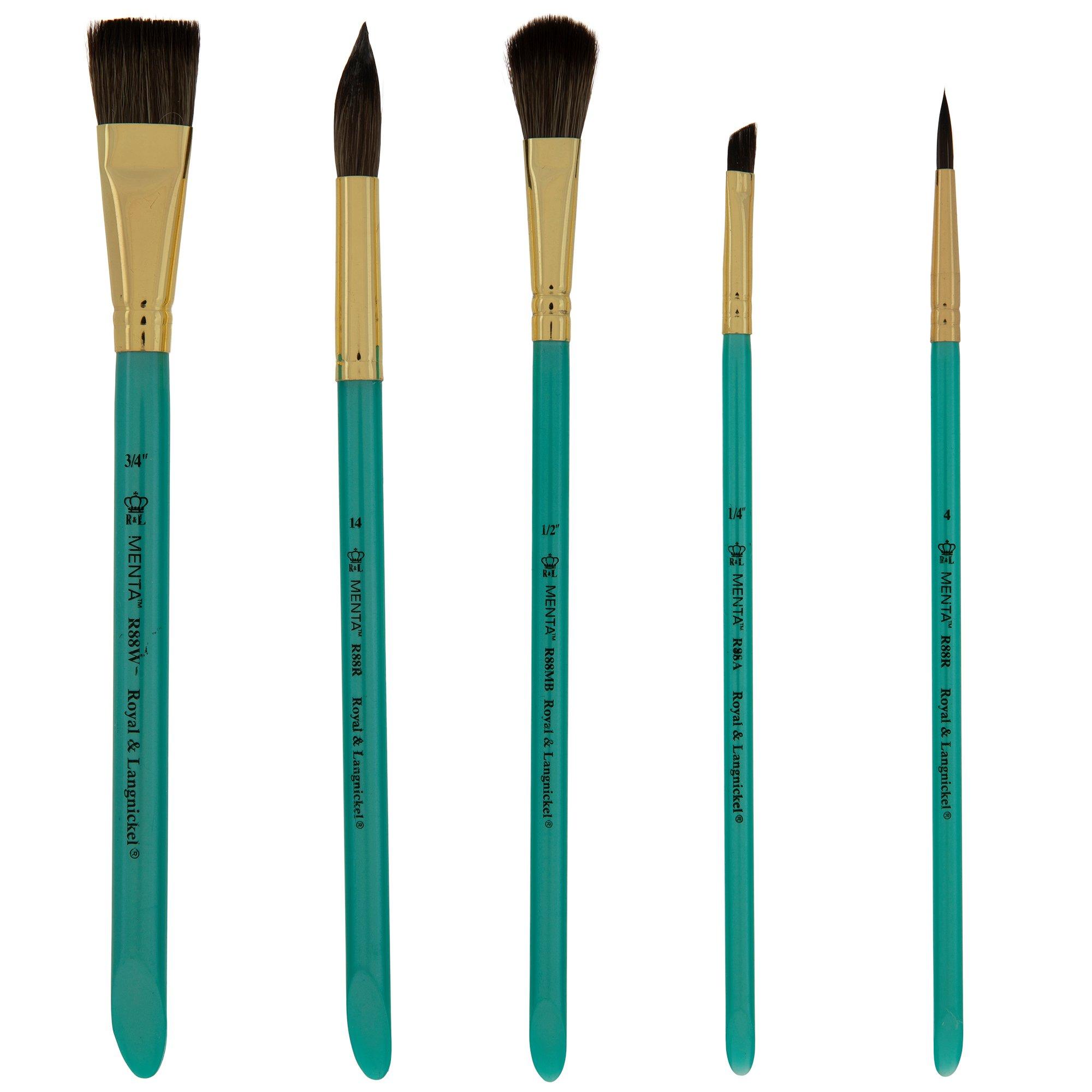 Menta Synthetic Squirrel Brushes - 5 Piece Set | Hobby Lobby | 2269157