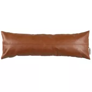 Brown Faux Leather Pillow
