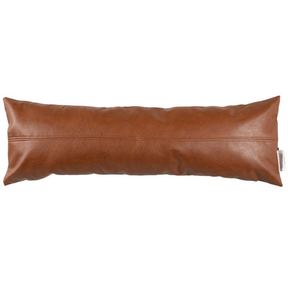 Brown Faux Leather Pillow