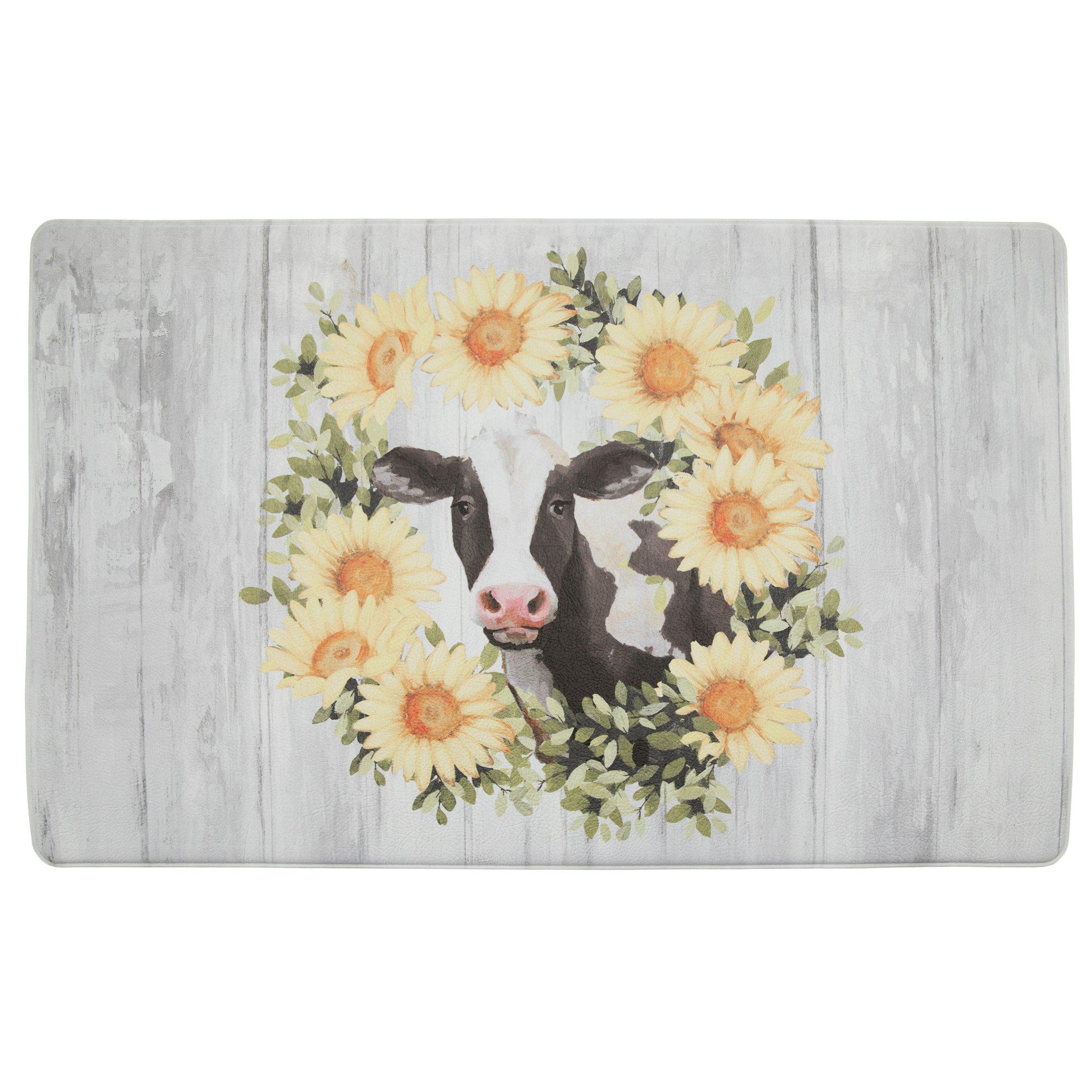 Sunflowers on Shiplap Memory Foam Rug - Laural Home