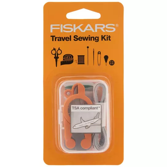 Kleiber Pocket Sized Hard Case Travel Sewing Kit Including Scissors,  Thread, Spare Buttons, Unpicker, Tape Measure and Fasteners-Blue Green  Design