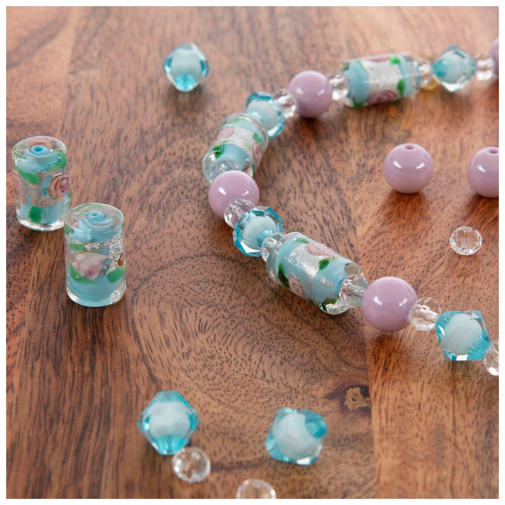 Blue & Purple Floral Bead Strand Hobby Lobby 2271237