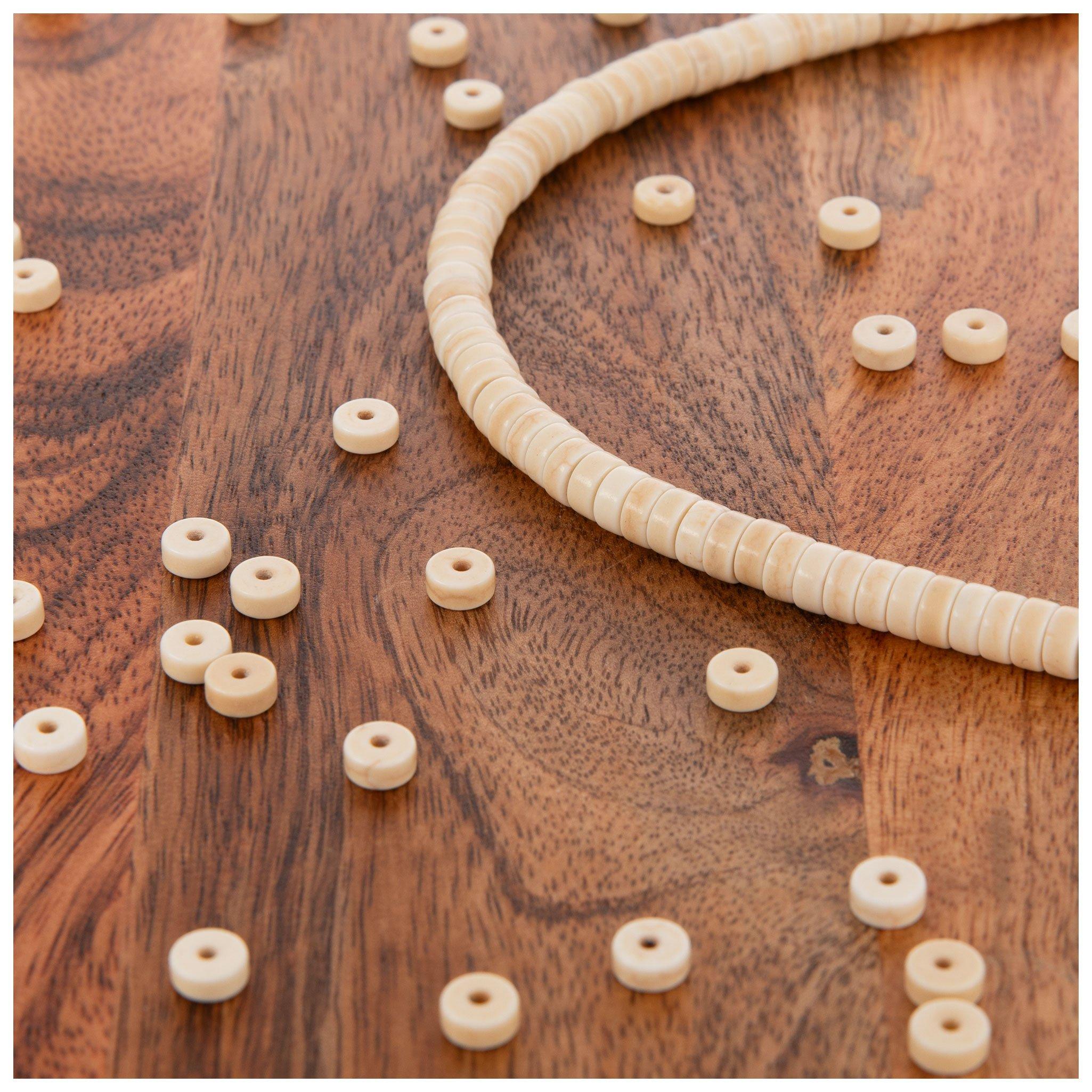 Black & White Dyed Bone Rondelle Bead Strand, Hobby Lobby