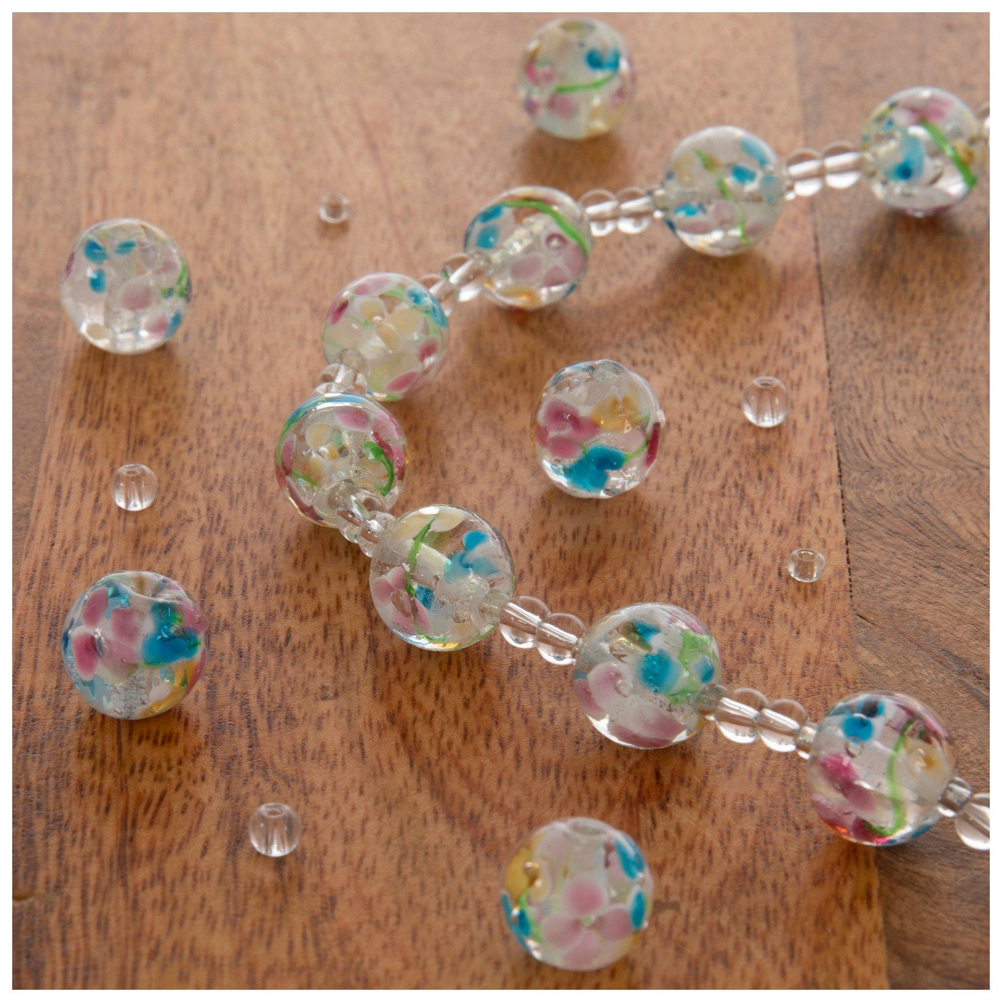 Blue & Champagne Mermaid Glass Bead Strands