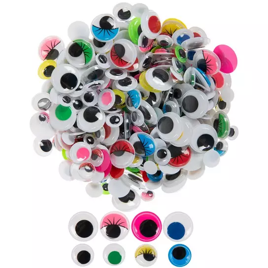 Wiggle Eyes Assorted Colors 15mm 144 Pack