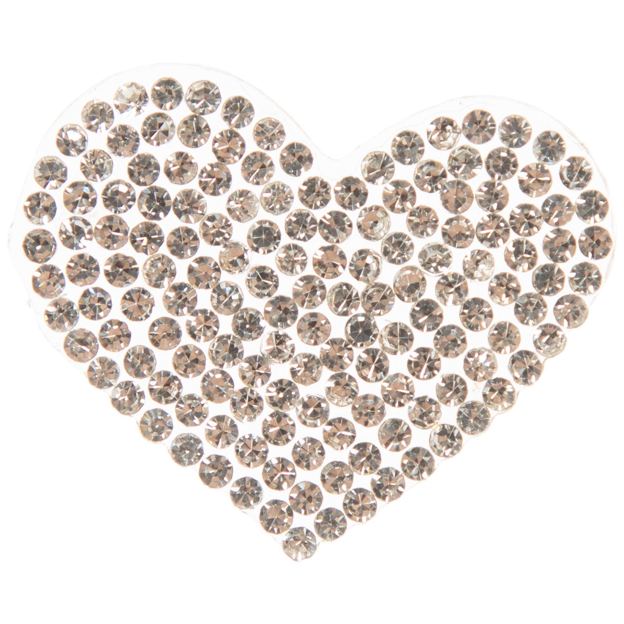 Rhinestone Hearts Mini Iron-On Appliques | Hobby Lobby | 2275485